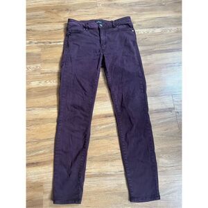 Buffalo David Bitton Size 8 Womens Royal Mid Rise Stretch Skinny Burgundy Pants